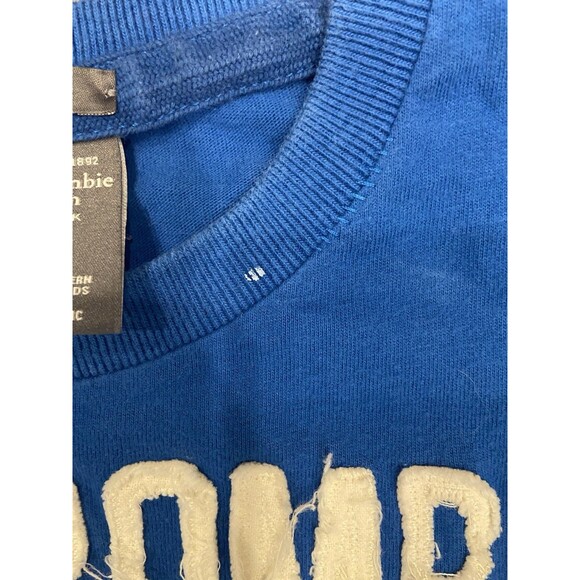 Vintage Y2K Abercrombie Fitch Spell Out Muscle T-Shirt Size L Blue Preppy 2000s - Picture 7 of 8